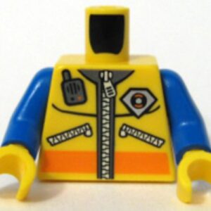 973pb0488c01 – Torso Coast Guard City Logo, Zippers and Radio Pattern / Blue Arms / Yellow Hands