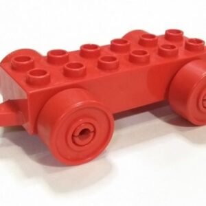 4883c02 – Duplo Car Base 2 x 6 with Red Wheels and Closed Hitch End