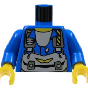 973pb0044c01 – Torso Rock Raiders Gray Straps and Pack Pattern (Jet) / Blue Arms / Yellow Hands