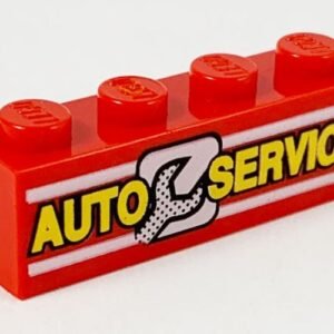 3010px5 – Brick 1 x 4 with ‘AUTO SERVICE’ and Wrench Pattern