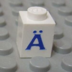 3005ptAdiaers – Brick 1 x 1 with Blue Capital Letter A with Diaeresis (Ä) Pattern (Serif Font)