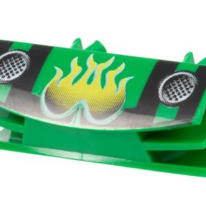 30622pb01 – Vehicle, Grille 1 x 4 with 2 Pins with Yellow Flames and Black Stripes Pattern