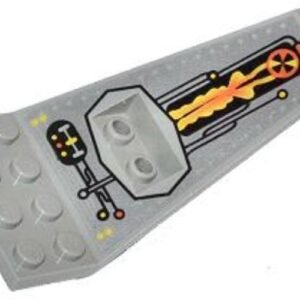 30118pb01 – Wing Plate Bi-level 8 x 4 and 2 x 3 1/3 Up with Silver/Orange/Black UFO Pattern
