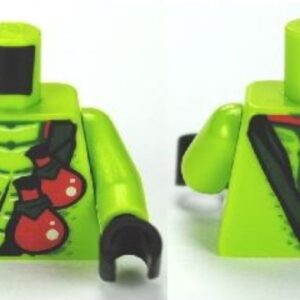 973pb1047c01 – Torso Ninjago Snake with Dark Green Belt and Red Vials Pattern / Lime Arms / Black Hands