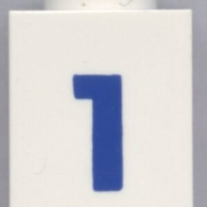 3005pt1b – Brick 1 x 1 with Blue Number 1 Pattern (Bold Font)