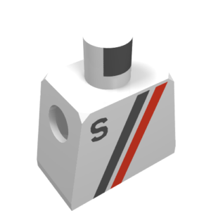 973p14 – Torso Town with Letter S and Black and Red Stripes Pattern