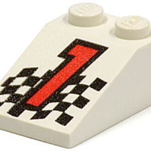 3298pb003 – Slope 33 3 x 2 with Red Number 1 and Checkered Flag Pattern