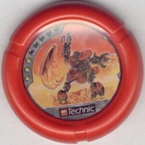 32171pb008 – Throwbot / Slizer Disk, Torch / Fire with 3 Pips, Technic Logo, and Robot Throwing Disk Pattern