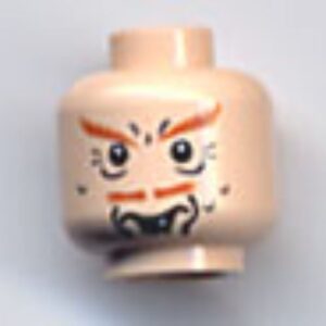 3626bpx329 – Minifigure, Head Male Crow’s Feet, Eyebrows, Moustache and Rodent Teeth Pattern (HP Wormtail) – Blocked Open Stud