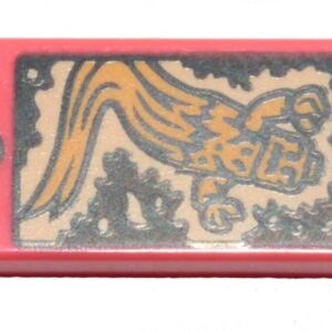 3069bpb0723 – Tile 1 x 2 with Groove with Cell Phone / Smartphone and Bright Light Orange Ghost Pattern