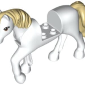 bb1279c01pb04 – Horse with 2 x 2 Cutout and Movable Neck with Molded Tan Tail and Mane, Printed Eyes Pattern