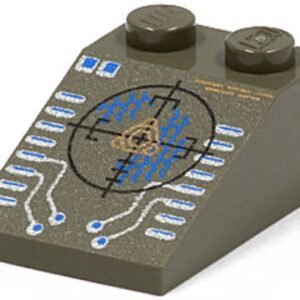 3298pb005 – Slope 33 3 x 2 with Blue and Copper Insectoid Scope and Silver Circuitry Pattern