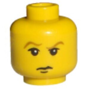 3626bpx95 – Minifigure, Head Male HP Draco with Brown Eyebrows, White Pupils, Closed Mouth Pattern – Blocked Open Stud