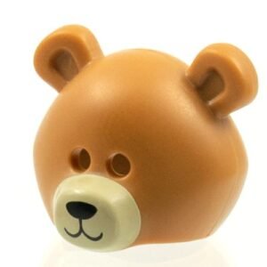 15506pb03 – Minifigure, Headgear Mask Bear Rounded with Black Nose and Mouth, Tan Muzzle Pattern (BAM)