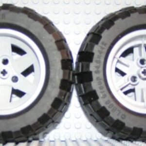 44772c02 – Wheel 56mm D. x 34mm Technic Racing Medium, 3 Pin Holes with Black Tire 94.8 x 44 R Balloon (44772 / 54120)