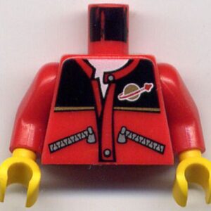 973pb0298c01 – Torso Jacket with Zippers, Black Top, Classic Space Logo, White Undershirt Pattern / Red Arms / Yellow Hands