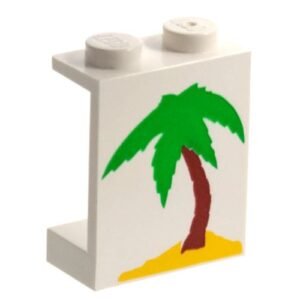 4864apx6 – Panel 1 x 2 x 2 – Solid Studs with Palm Tree on Small Island Pattern