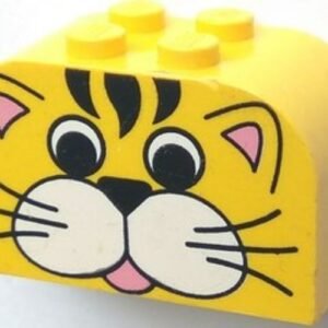 4744px11 – Slope, Curved 4 x 2 x 2 Double with 4 Studs with Tiger Face Pattern