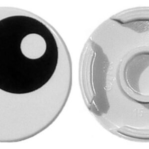 14769pb004 – Tile, Round 2 x 2 with Bottom Stud Holder with Black Eye with Pupil Pattern