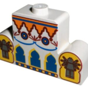 4088px1 – Brick, Modified 1 x 4 x 2 Center Stud Top with Orient Arches, Minifigures Pattern