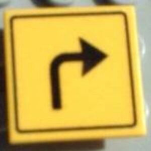 30258pb005 – Road Sign 2 x 2 Square with Clip with Arrow Right Turn Pattern
