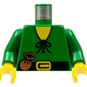 973p46c01 – Torso Castle Forestman Tie Shirt, Purse, Black Belt with Yellow Buckle Pattern / Green Arms / Yellow Hands