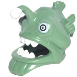 25407pb01 – Minifigure, Headgear Mask Angler Fish Head with Wide Open Mouth, Fins and White Teeth, Eyes and Lure (Esca) Pattern