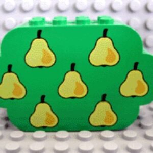 6214px1 – Slope, Curved 8 x 2 x 4 Triple with Eight Studs with 7 Pears Pattern