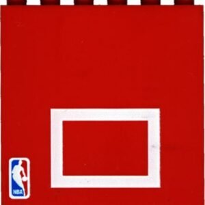 3754pb05 – Brick 1 x 6 x 5 with White Rectangle and NBA Logo (Basketball Backboard) Pattern