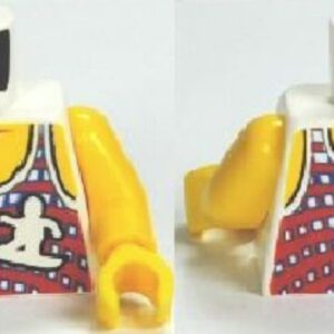 973pb0997c01 – Torso Tank Top with Surfer Silhouette Pattern / Yellow Arms / Yellow Hands