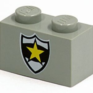 3004pb008 – Brick 1 x 2 with Police Yellow Star Badge Pattern