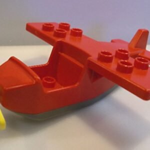 6354c05 – Duplo Airplane Small Wings on Top with Dark Gray Bottom with Yellow Propeller