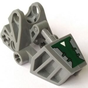 32475pb01 – Bionicle Foot with Ball Joint Socket 3 x 6 x 2 1/3, Rounded Tops with Dark Green Cover and White Triangle Pattern (Sticker) – Set 8100