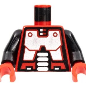 973p63c01 – Torso Space Robot Pattern (Spyrius) / Black Arms / Red Hands