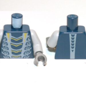 973pb1199c01 – Torso Ninjago Snake with Yellow and Light Bluish Gray Scales Pattern (Mezmo) / Light Bluish Gray Arms / Dark Bluish Gray Hands