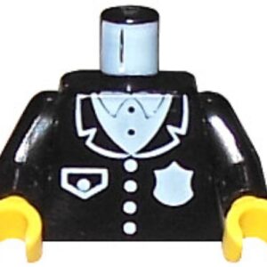 973pb0091c01 – Torso Police Suit with White Badge and Pocket Pattern / Black Arms / Yellow Hands