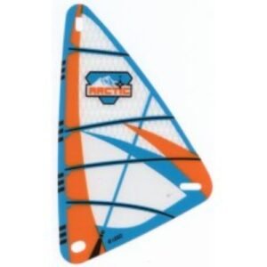 x772px2 – Plastic Triangle 9 x 15 Sail with Orange and Blue Arctic Pattern