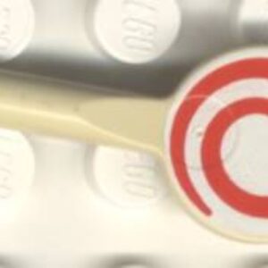 3900pb02 – Minifigure, Utensil Signal Paddle with Red and White Spiral Pattern