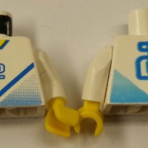 973pb0168c01 – Torso Soccer Blue Chevron, Number 2, and Yellow Neck Pattern / White Arms / Yellow Hands