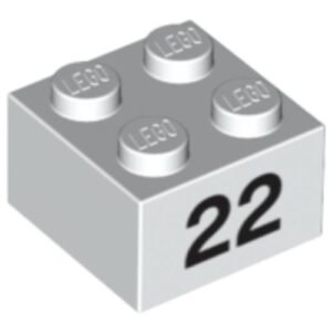 3003pb056 – Brick 2 x 2 with Black ’22’ Pattern