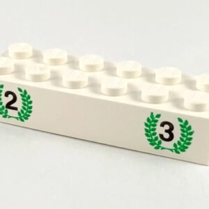 2456px1 – Brick 2 x 6 with Numbers 2 and 3 in Green Laurels Pattern