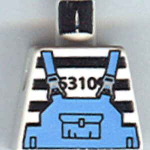 973pb0055 – Torso Jail Stripes with Medium Blue Overalls Pattern