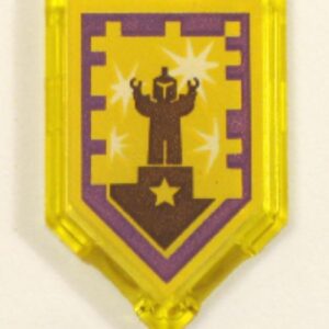 22385pb104 – Tile, Modified 2 x 3 Pentagonal with Nexo Power Shield Pattern – Standing Ovation