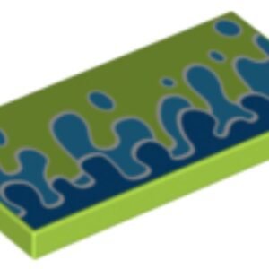 87079pb0582 – Tile 2 x 4 with Blue and Dark Azure Water Splashes Pattern (Toy Story RC Rear Spoiler)