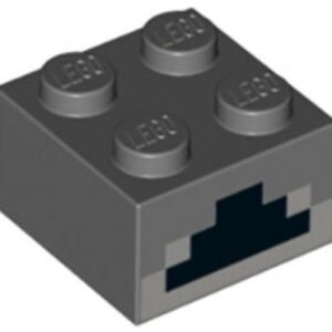 3003pb084 – Brick 2 x 2 with Pixelated Black Coal and Light Bluish Gray Ash Pattern (Minecraft Furnace)