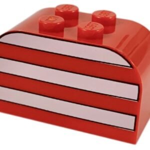 4744px4 – Slope, Curved 4 x 2 x 2 Double with 4 Studs with White Stripes Pattern