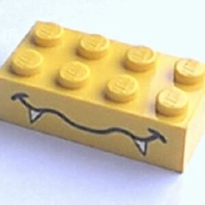 3001pb012 – Brick 2 x 4 with Wavy Mouth and Fangs Pattern