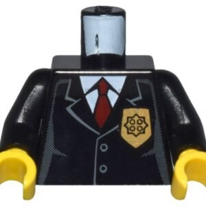 973px468c01 – Torso Police Jacket with Gold Badge and Red Tie Pattern / Black Arms / Yellow Hands