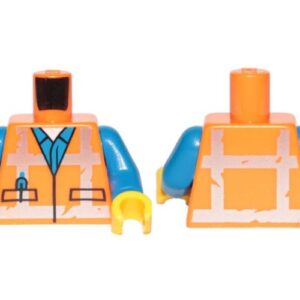 973pb3370c01 – Torso Safety Vest with Reflective Worn Crossed Stripes over Blue Shirt Pattern / Blue Arms / Yellow Hands