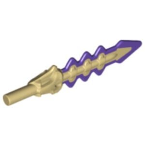 18957pb01 – Minifigure, Weapon Sword, Serrated with Snake Skull Hilt and Dark Purple Blade Pattern